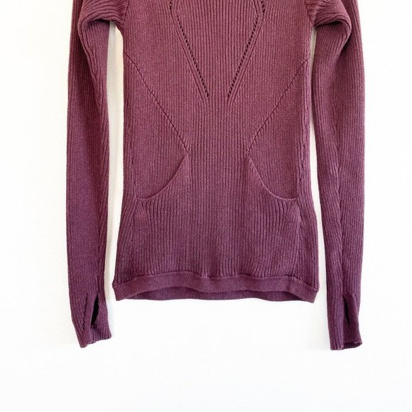 Lululemon The Sweater The Better Pullover Women’s 2/4 Berry Casual Yoga Pockets - Picture 4 of 12